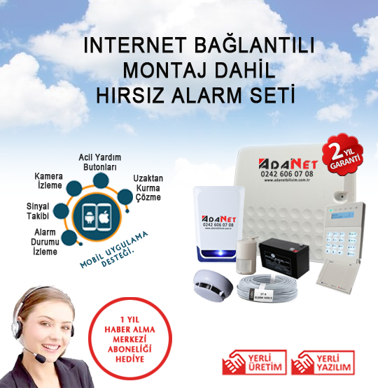 Internet Bağlantılı Kablolu Alarm Seti